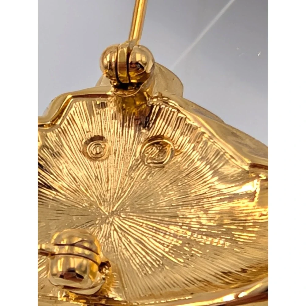 VTG Swarovski Cruise Ship Boat‎ Pin Brooch Pave Gold Tone Nautical Ocean Liner